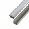 Aluminiumprofil 10mm - abgesenkt - L2020xB16xH9,8mm - Silber + Abdeckung matt