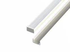 Aluminiumprofil 10mm - L2020xB16xH9,8mm - Weiß + Abdeckung matt