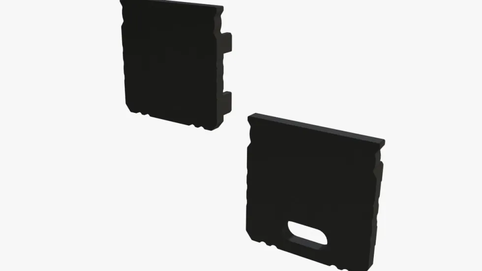 Anfangs- und Endstück für Aluminium Leuchtband Profil 1000*16*12mm - hoch - Schwarz
