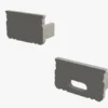 Anfangs- und Endstück für Aluminium Leuchtband Profil 1000*9*12mm - flach - Grau