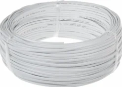 Anschlusskabel - 100m - 2x 1mm2 mit weißer Isolierung flach - H05VVH2-F