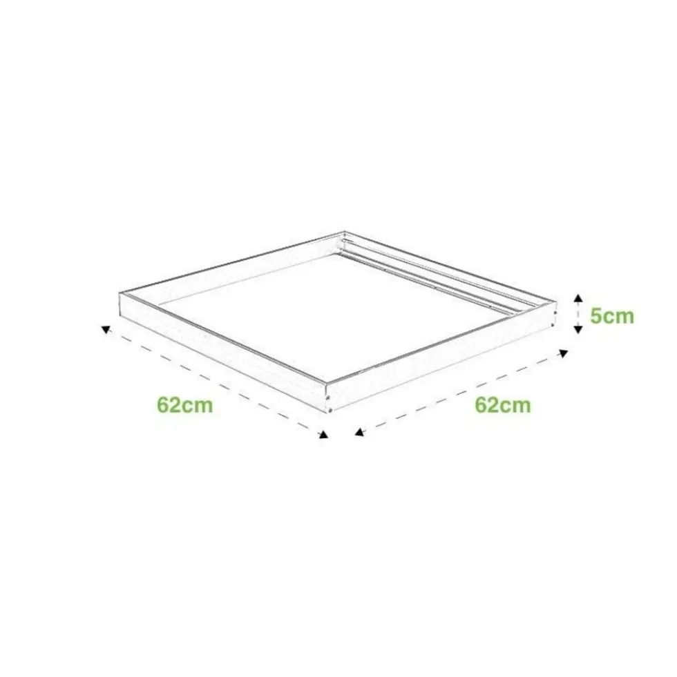 Aufputz-Deckenrahmen Weiß - 62x62 cm | 42MM Geeignet für LED panelen