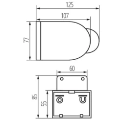Bewegungssensor Außenbereich 160° - IP44 - PIR Infrarot Bewegungsmelder - 230V max. 1200W - schwarz