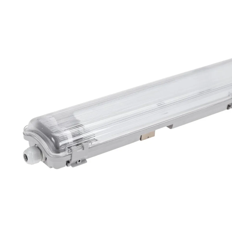 60cm LED Halterung IP65 + 2 High Lumen LED Leuchtstoffröhren 10W pro Röhre - 6000K 865 Tageslichtweiß - Komplettset
