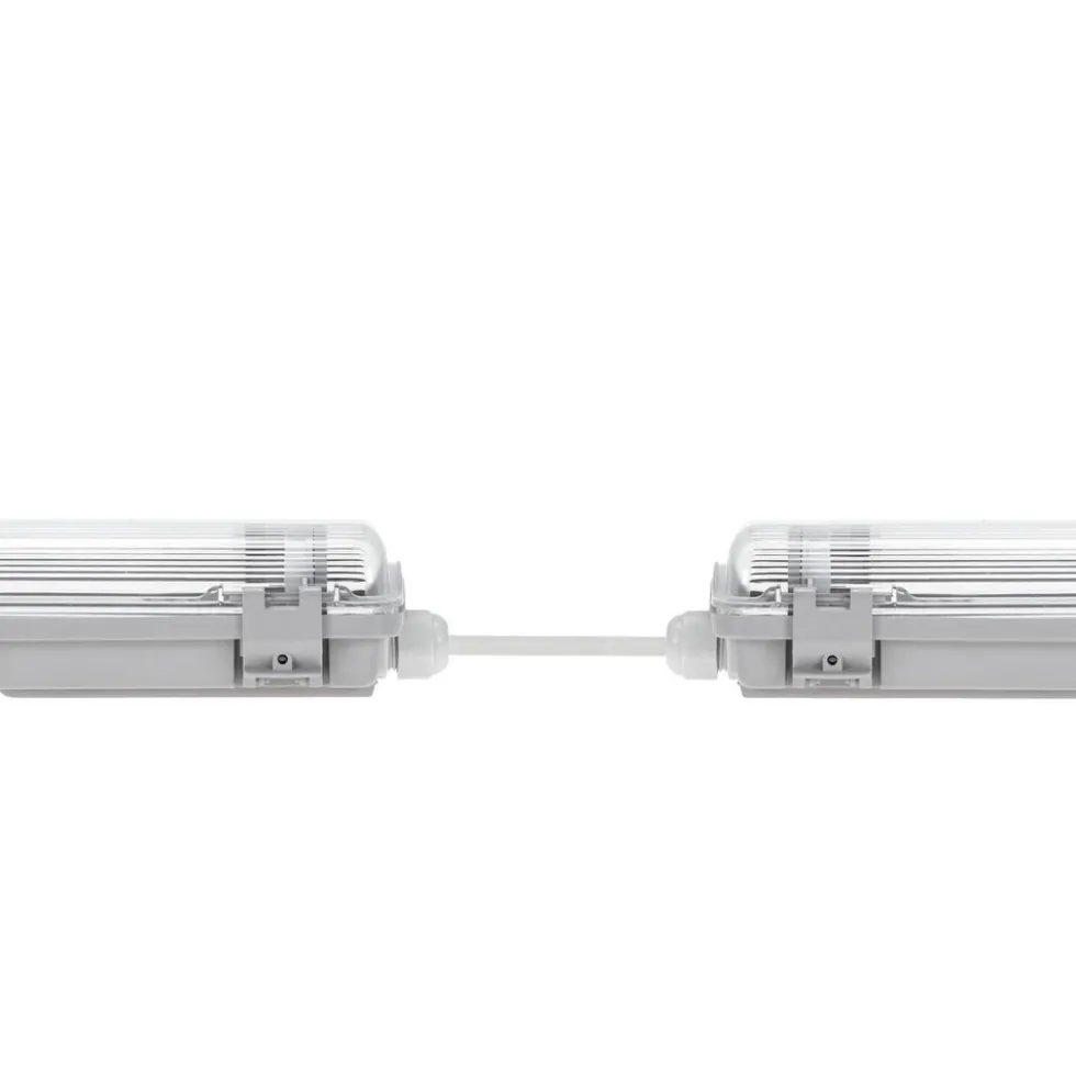 60cm LED Halterung IP65 + 2 High Lumen LED Leuchtstoffröhren 10W pro Röhre - 6000K 865 Tageslichtweiß - Komplettset