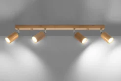 Deckenspot BERG 4 Holz Natur - 4x GU10 Fassung - max. 4x40W - exkl. LED's