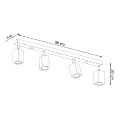 Deckenspot KEKE 4 Eiche - 4x GU10 Fassung - max. 2x40W - exkl. LED's