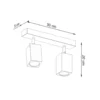 Deckenspot KEKE 2 Eiche - 2x GU10 Fassung - max. 2x40W - exkl. LED's