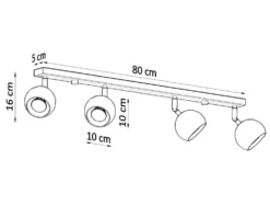 Deckenspot OCULARE 4L Weiß - 4x GU10 Fassung - max. 4x40W - exkl. LED's