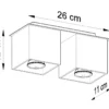 Deckenspot QUAD 2 Grau - 2x GU10 Fassung - max. 2x40W - exkl. LED's