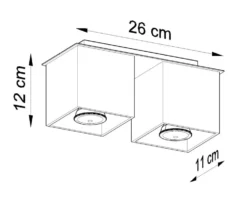 Deckenspot QUAD 2 Grau - 2x GU10 Fassung - max. 2x40W - exkl. LED's