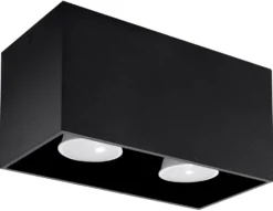 Deckenspot QUAD Schwarz - 2x GU10 Fassung - max. 2x40W - exkl. LED's