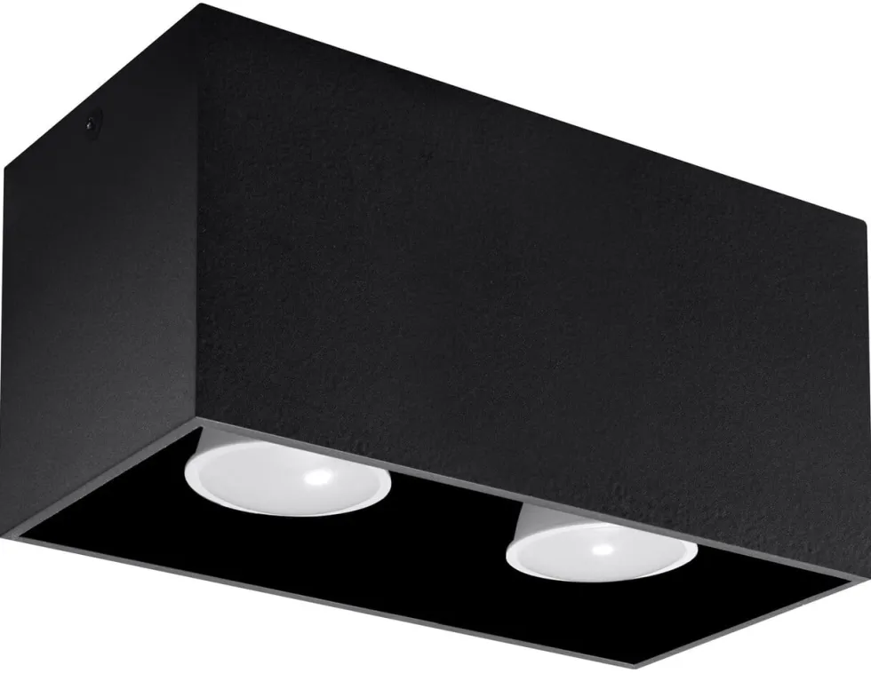 Deckenspot QUAD Schwarz - 2x GU10 Fassung - max. 2x40W - exkl. LED's