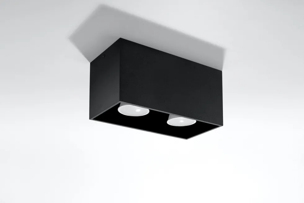 Deckenspot QUAD Schwarz - 2x GU10 Fassung - max. 2x40W - exkl. LED's