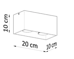 Deckenspot QUAD Weiß - 2x GU10 Fassung - max. 2x40W - exkl. LED's