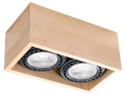 Deckenspot QUATRO 2 Holz Natur - 2x GU10 / ES111 - max. 2x40W - exkl. LED's