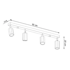 Deckenspot ZEKE 4 Eiche - 4x GU10 Fassung - max. 4x40W - exkl. LED's