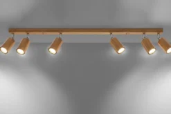 Deckenspot ZEKE 6 Eiche - 6x GU10 Fassung - max. 6x40W - exkl. LED's