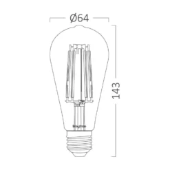 Dimmbare LED Fadenlampe E27 ST64 6W 2200K extra Warmweiß