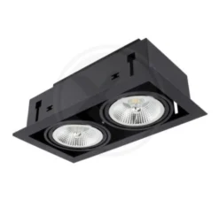 Einbaurahmen - 2×GU10 AR111 - exkl. LED Spot - Schwarz