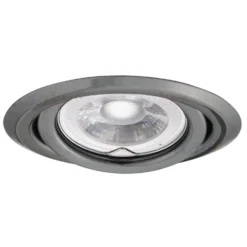Einbaurahmen Schwarz rund - schwenkbar - Sägegröße 80mm - Außengröße 97mm - exkl. LED Spot