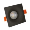Einbaurahmen viereckig Schwarz - Sägegr. 74mm - inkl. GU10 Fassung mit Montagebügel - exkl. LED Spot
