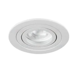 Einbaurahmen Weiß rund - schwenkbar - Sägegröße 80mm - Außengröße 92mm - exkl. LED Spot