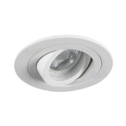 Einbaurahmen Weiß rund - schwenkbar - Sägegröße 80mm - Außengröße 92mm - exkl. LED Spot