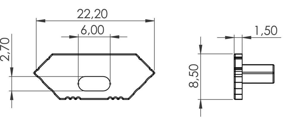 Endkappe für Aluminiumprofile - Silber