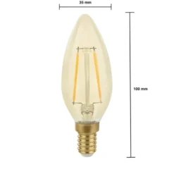 10er Pack - E14 LED Lampe - C35 - dimmbar - 4W entspricht 35W - 2200K extra Warmweiß