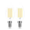 2er-Pack LED Fadenlampe Kerze - E14 C35 4W - 2700K Warmweiß