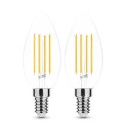 2er-Pack LED Fadenlampe Kerze - E14 C35 4W - 2700K Warmweiß