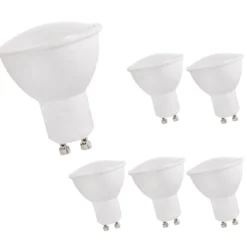 6er Pack - LED GU10 Spot - 1.5W - 3000K - Kunststoffgehäuse - entspricht 22W