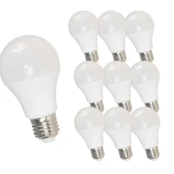 10er Pack - LED Lampe E27- A60 - 7W entspricht 70W - 3000K Warmweiß