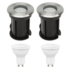 2er Set LED Bodenspot Außenbereich - 2x 4W - 3000K - IP67