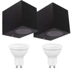2er Set LED Wandlampe Außenbereich - 2x 4W - 3000K - Anthrazit