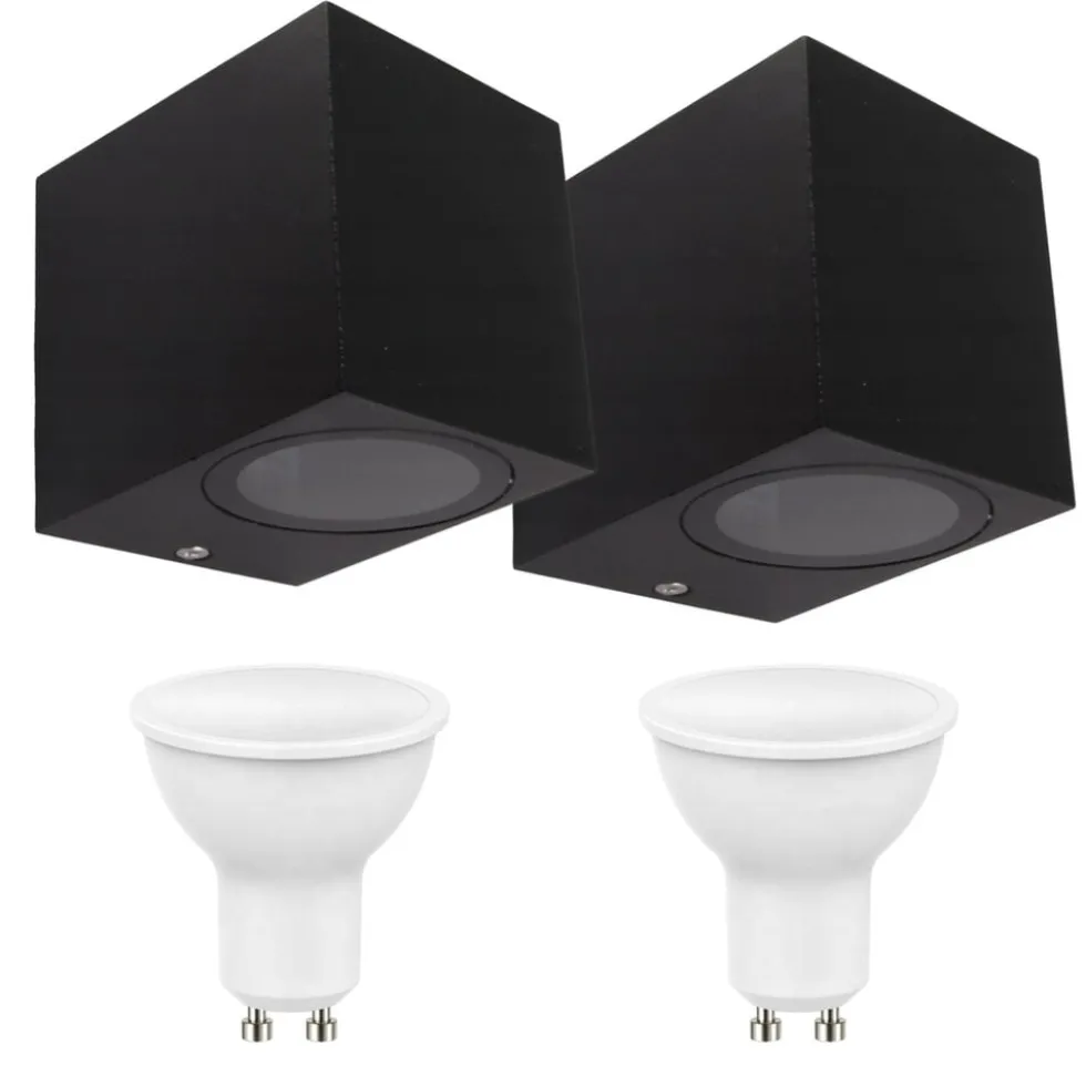 2er Set LED Wandlampe Außenbereich - 2x 4W - 3000K - Anthrazit