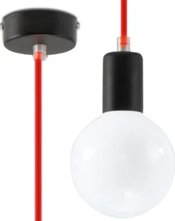 Hängeleuchte EDISON Rot - 1x E27 Fassung - max. 60W - exkl. LED's