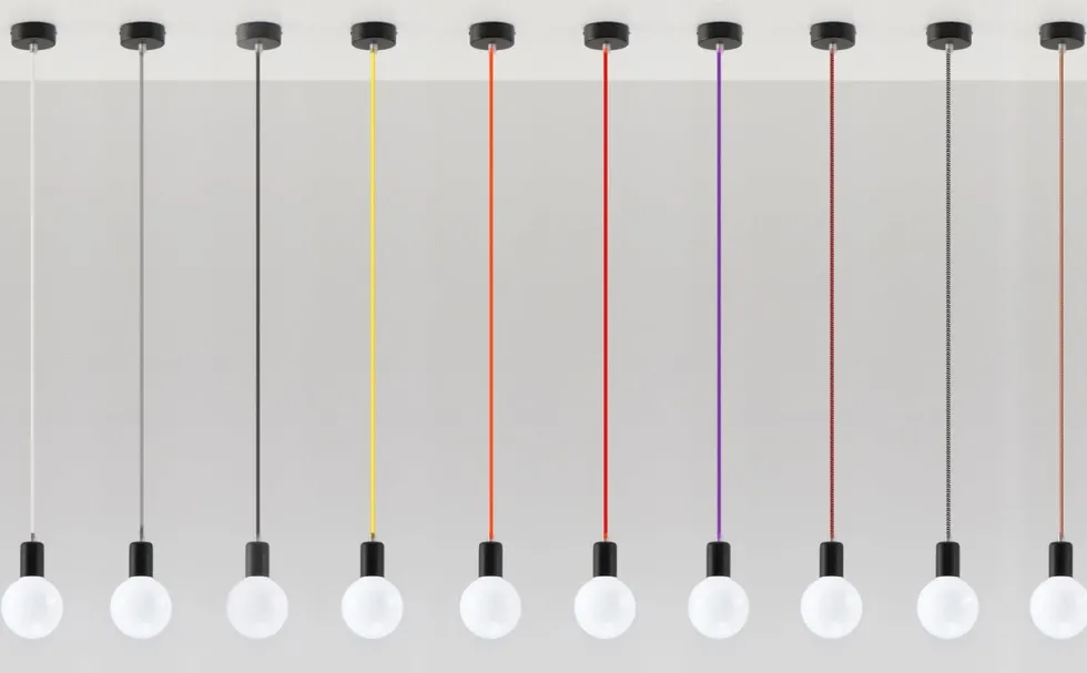 Hängeleuchte EDISON Schwarz & Rot - 1x E27 Fassung - max. 60W - exkl. LED's