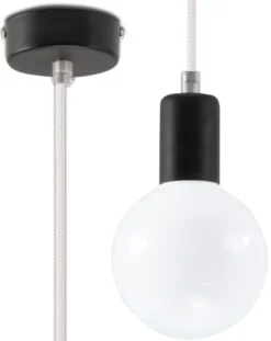 Hängeleuchte EDISON Weiß - 1x E27 Fassung - max. 60W - exkl. LED's