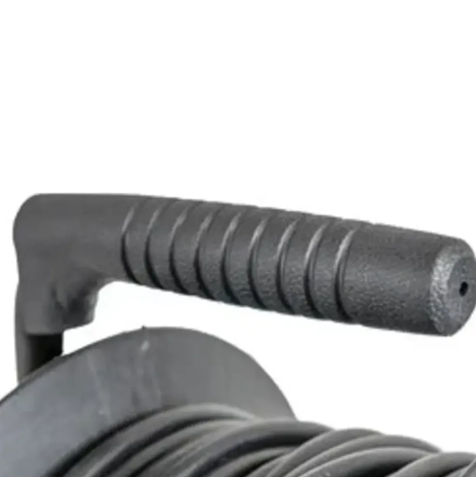 Kabeltrommel 50meter - 4-fach mit Schutzkontaktsteckdosen | Schwarz Kunststoff - H05VV 3G1,5 mm²