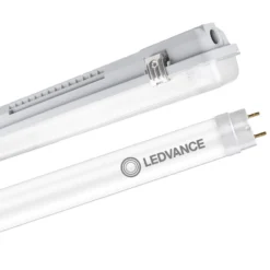 Komplettset - 150cm Doppelfassung - IP65 Feuchtraum -Wannenleuchte + 2 x 25W LED Leuchtstoffröhren 6000K - 865 - Tageslichtweiß