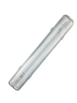 Komplettset - 150cm Doppelfassung - IP65 Feuchtraum -Wannenleuchte + 2 x 25W LED Leuchtstoffröhren 4000K - 840 - Neutralweiß