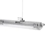 Komplettset - 120cm Doppelfassung - IP65 Feuchtraum - Wannenleuchte + 2 x 18W LED Leuchtstoffröhren - 6000K - 865 - Tageslichtweiß