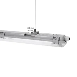 Komplettset - 120cm Doppelfassung - IP65 Feuchtraum - Wannenleuchte + 2 x 18W LED Röhren 4000K - 840 - Neutralweiß - Komplett