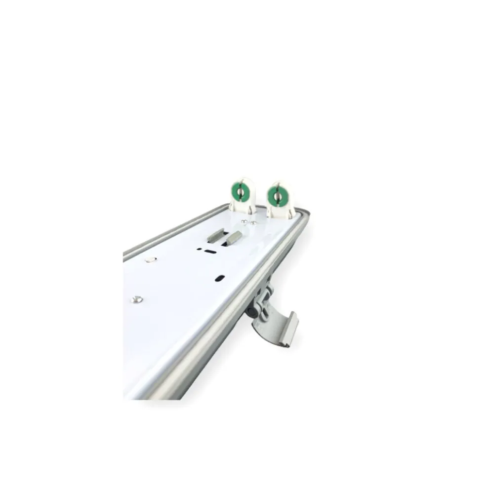 Komplettset - 150cm Doppelfassung - IP65 Feuchtraum -Wannenleuchte + 2 x 25W LED Leuchtstoffröhren 6000K - 865 - Tageslichtweiß