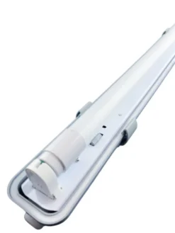 Komplettset - 150cm Einzelfassung - IP65 Feuchtraum -Wannenleuchte + 25W LED Leuchtstoffröhre 4000K - 840 - Neutralweiß