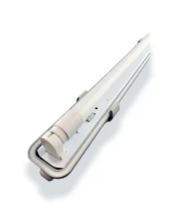 Komplettset - 120cm Einzelfassung - IP65 Feuchtraum -Wannenleuchte + 18W LED Leuchtstoffröhre 4000K - 840 - Neutralweiß