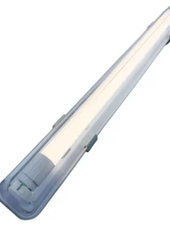 Komplettset - 120cm Einzelfassung - IP65 Feuchtraum -Wannenleuchte + 18W LED Leuchtstoffröhre 4000K - 840 - Neutralweiß