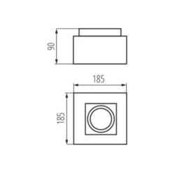 LED AR111 GU10 Deckenspot Armatur Schwarz - für 1 LED GU10 Spot